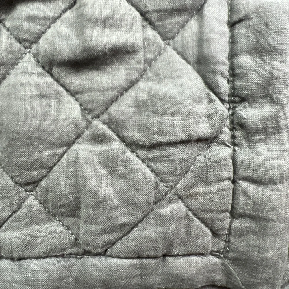 Pottery Barn Euro Pillow Shams Gray Diamond Quilted Bedding Decor (27